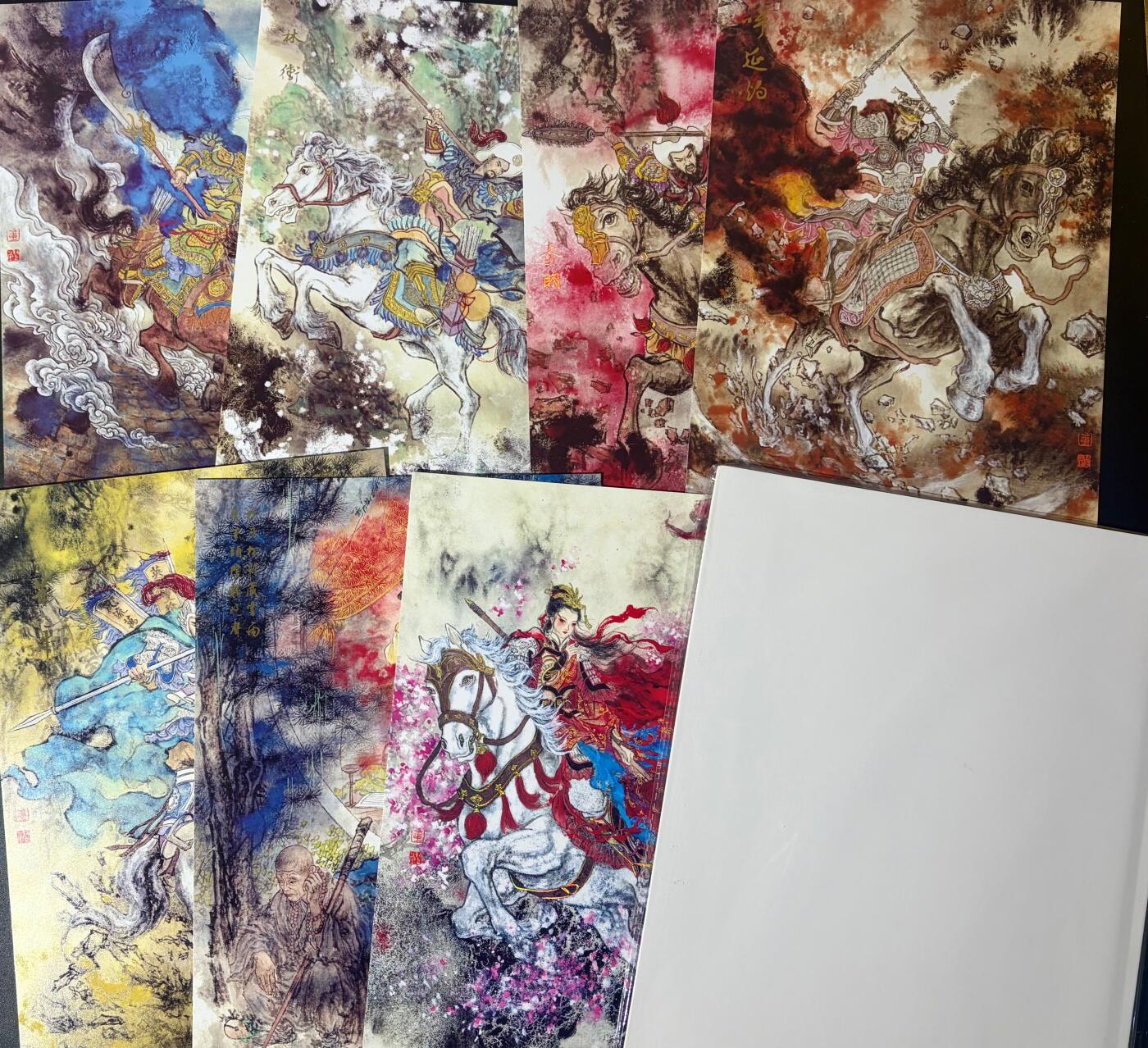 NO.21 好又多金牌大场，新店点关注不迷路！每周一站式配齐，方便凑单！（周6晚8点截拍，卖家送拍0抽成！） 【亲签色纸】墨染水浒 莹彩意 A4大卡一套7张（秦明亲签）送卡页