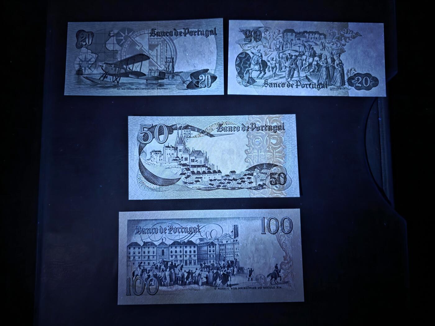 叁拾收藏第34期 葡萄牙早期小面值4张  UNC