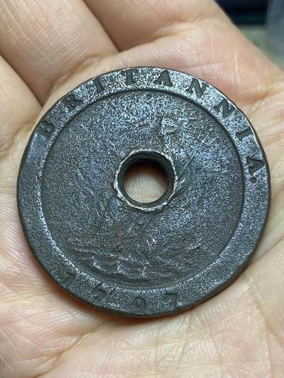 2026年第八场(总第一百七十七场）外国好品散币场(免佣金) - 中心钻孔–英国🇬🇧1797年大车轮2便士铜币(乔治三世时期)