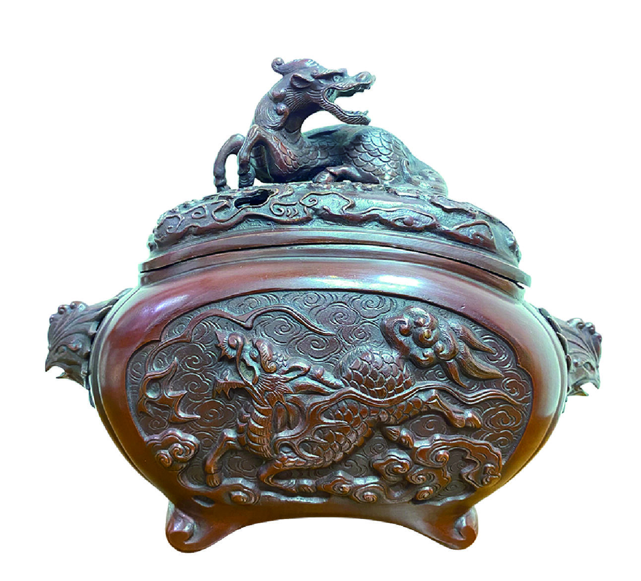 上海拍卖行2025年秋季古董珍玩拍卖会 日本三治工坊铜香炉(24×12×19.5cm,原装盒)