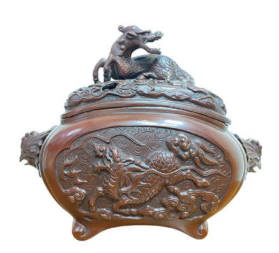 上海拍卖行2025年秋季古董珍玩拍卖会 - 日本三治工坊铜香炉(24×12×19.5cm,原装盒)