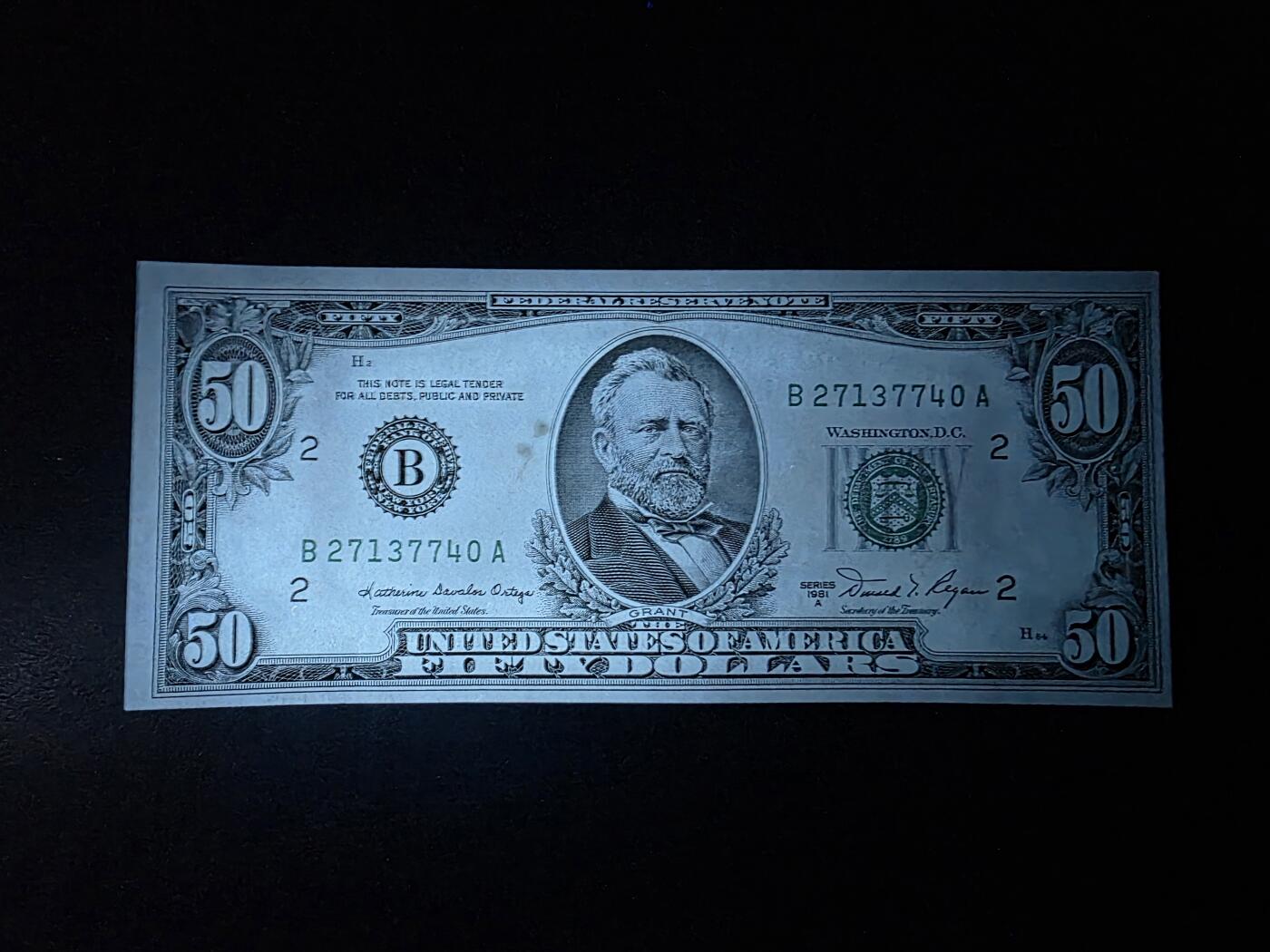 叁拾收藏第34期 美国小头1981年50美元   UNC