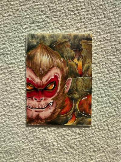 天玑星卡拍第162期《1.19周一截拍》持续收拍收评中 满赠卡需备注 - 【手绘卡】居子 孙悟空打破炼丹炉 手绘卡