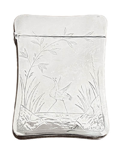 上海拍卖行2025年秋季西洋家具及装饰艺术品 - 19世纪英国银质中国风刻花名片盒(10×7cm)