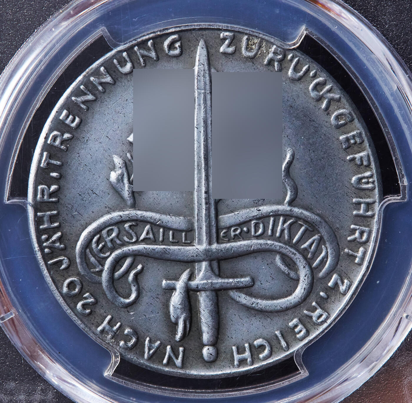 【俄甄集藏】“万象更新、马呈祥瑞”迎新春俄甄精品场-2026年(047)01-21 星期三 晚 19:30 全场包邮 德国第三帝国1940年纪念1920年反抗欧本和马尔梅迪非法全民公决锌章，PCGS SP62，磨砂底板，卡尔·哥茨名品，稀少品种，冠军分，原图联系客服或者查询相关官网查看