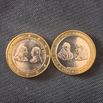 道一币馆币章第一百六十三场 - 梵蒂冈双色镶嵌纪念章两枚-2