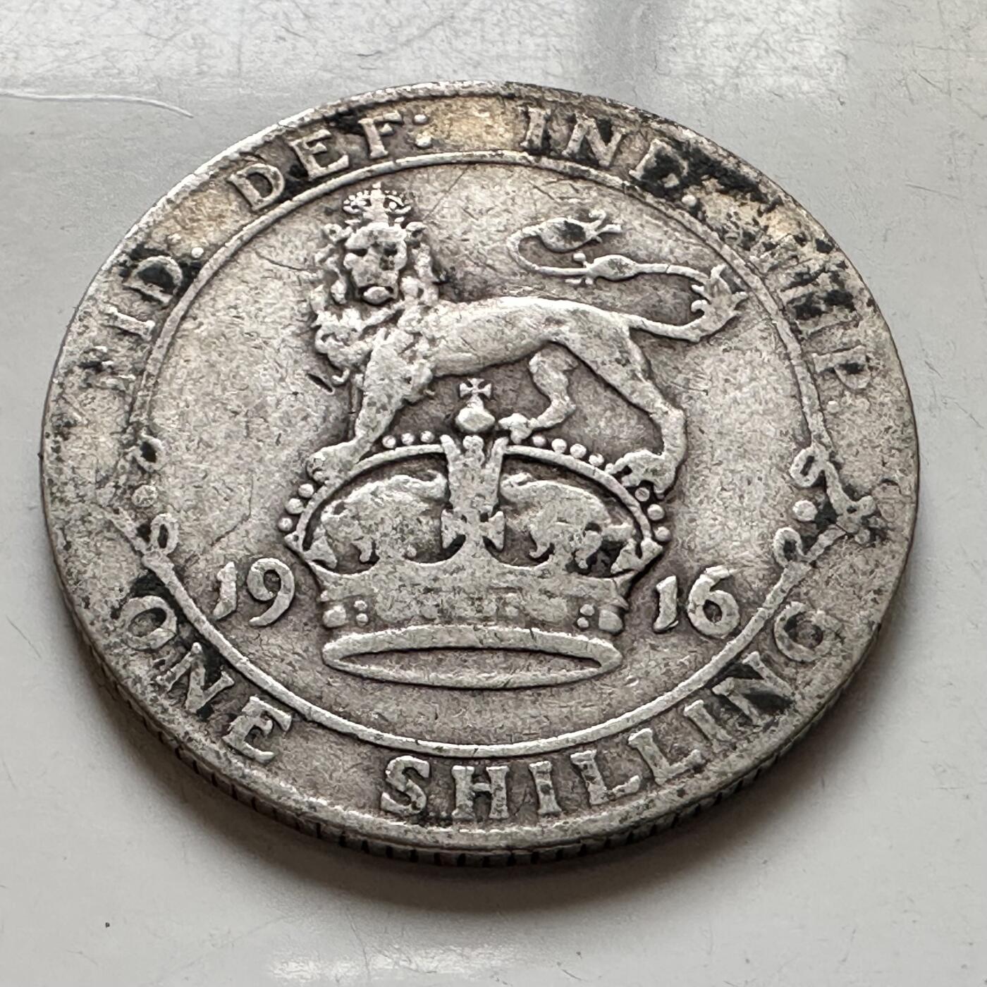 🌹外币初藏🌹🐯2026年第8场  每周二四六晚8️⃣点 接代拍 英国1916年1先令银币 5.65克92.5%高银