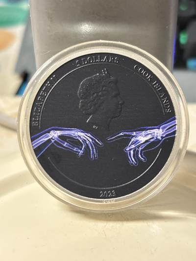 第188期拍卖 - 库克2023年X光3米开朗基罗创世纪1盎司银币，999银，发行1500枚