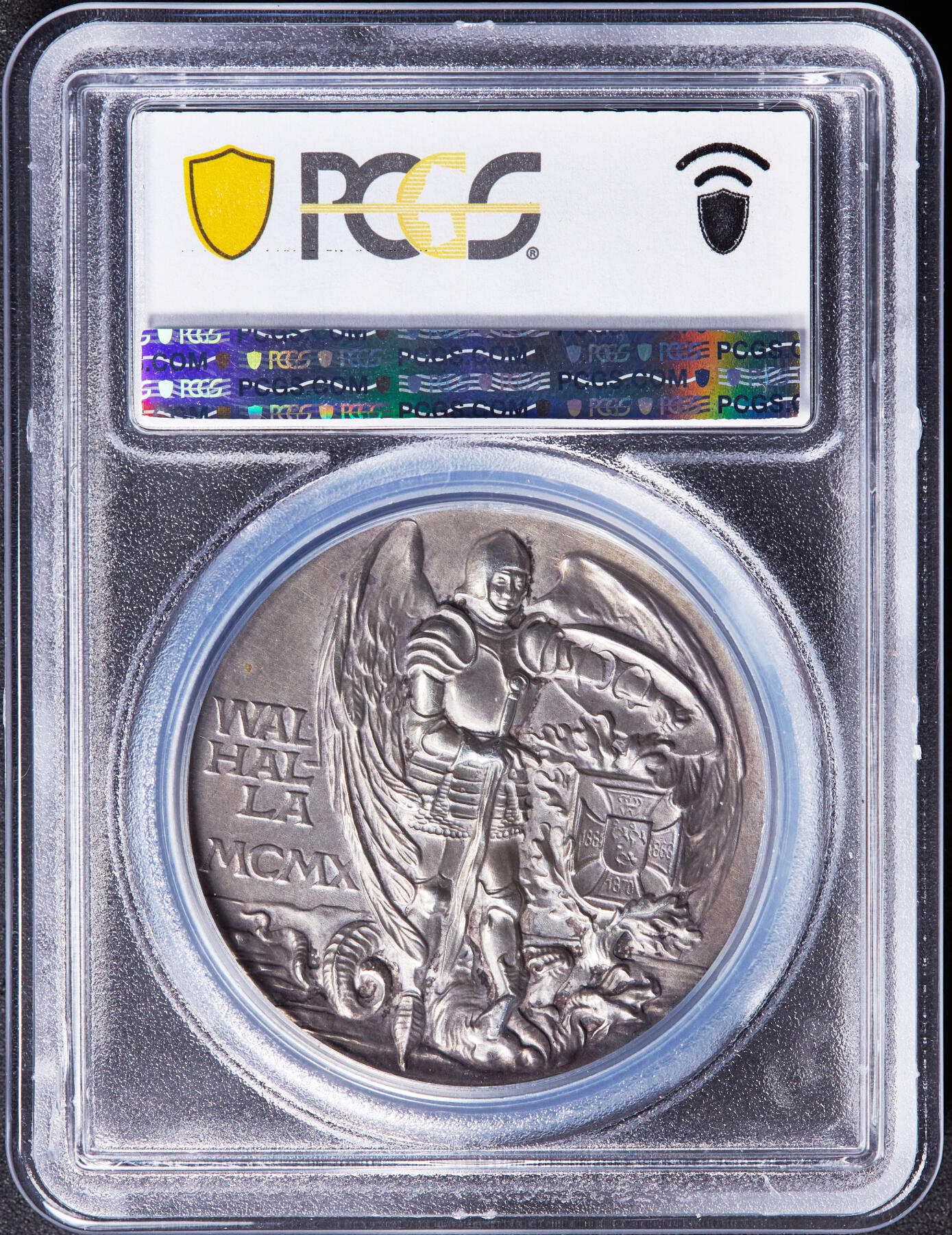 【俄甄集藏】“万象更新、马呈祥瑞”迎新春俄甄精品场-2026年(047)01-21 星期三 晚 19:30 全场包邮 德国巴伐利亚1910年纪念军事家赫尔穆特·卡尔·贝恩哈特·冯·毛奇入祀瓦尔哈拉神殿大银章，PCGS SP63，卡尔·哥茨作品，高浮雕，原味老包浆，稀有品种，冠军分数