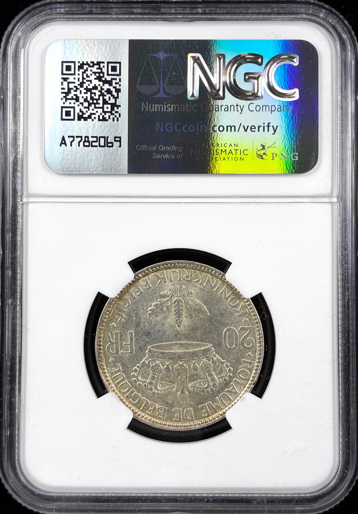 【雨安】【直播拍卖】【第0124期-评级币章】2026-01-17 周六 19:30 [评级欧洲] Belgium 比利时 20法郎 1935年 利奥波德三世  NGC-UNC