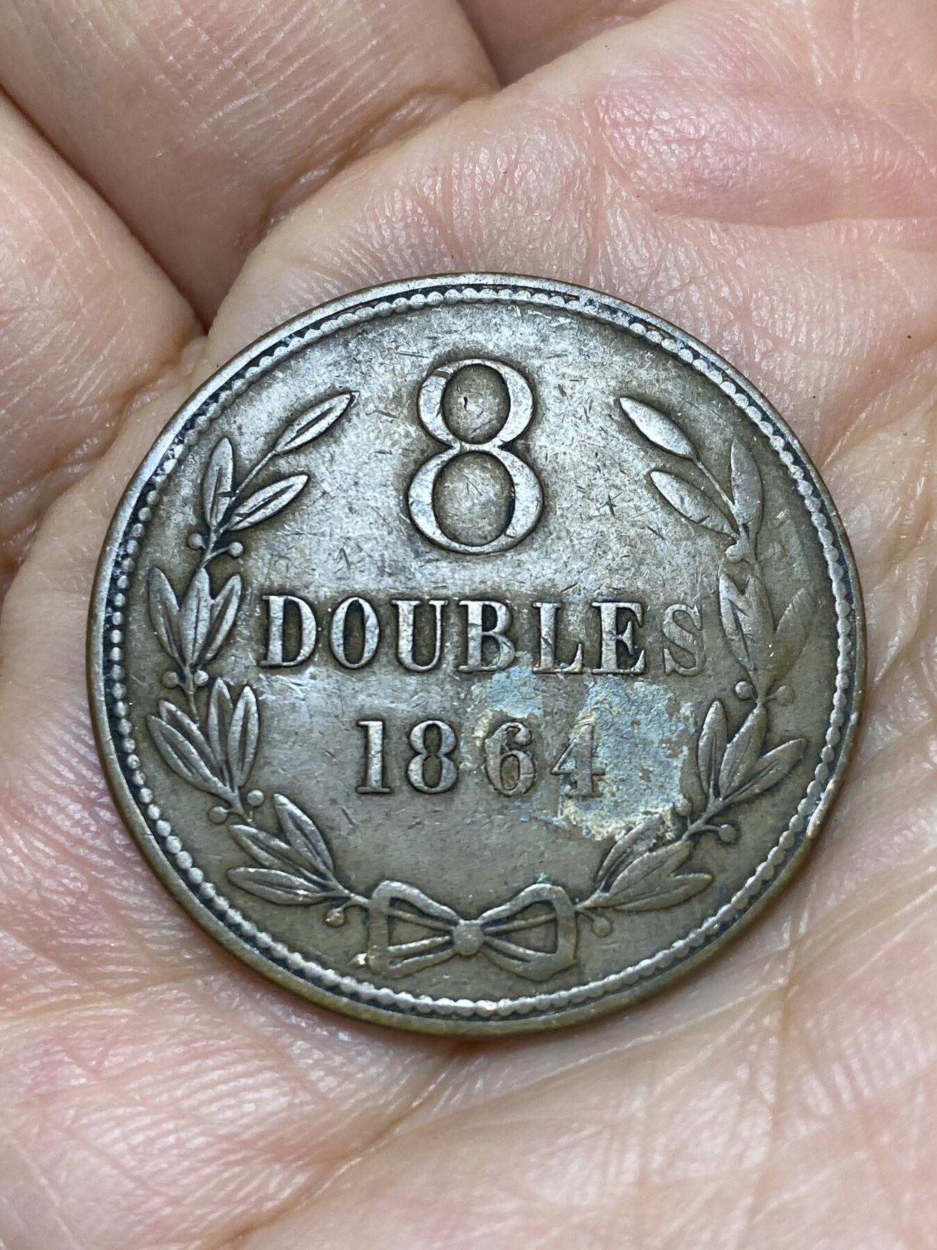 2026年第八场(总第一百七十七场）外国好品散币场(免佣金) 英属根西岛🇬🇬1864年8道布(维多利亚女王第二版，首发年)