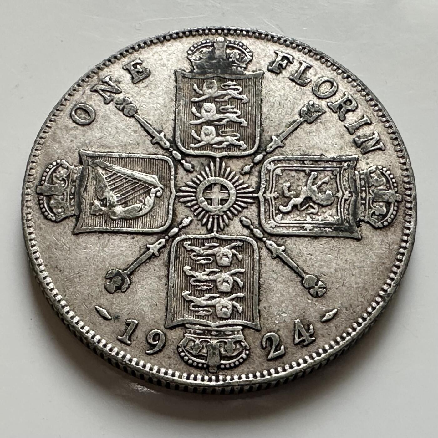 🌹外币初藏🌹🐯2026年第8场  每周二四六晚8️⃣点 接代拍 英国1924年1弗洛林银币 11.3克50%银