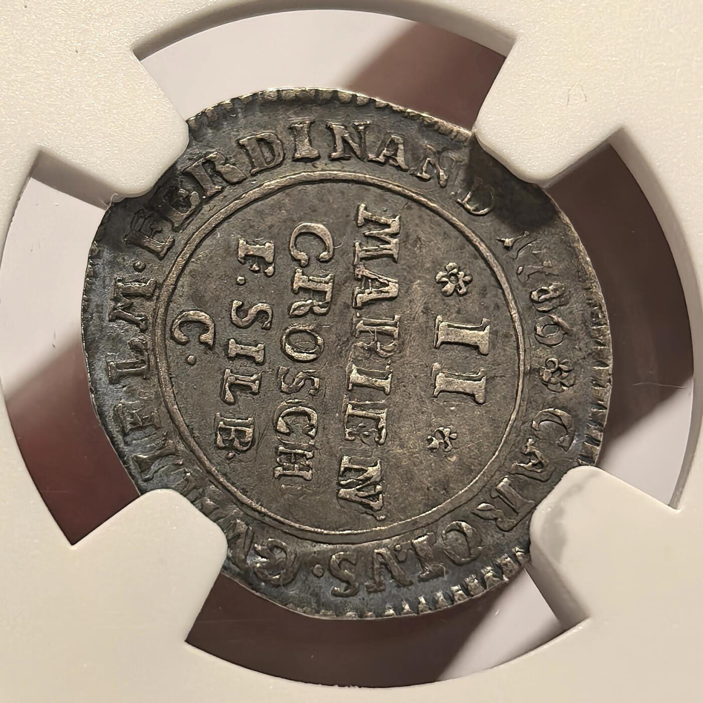 博洋堂世界钱币拍卖第157期（全场包邮） NGC AU50 德国不伦瑞克-沃尔芬堡1786年野人2MG银币