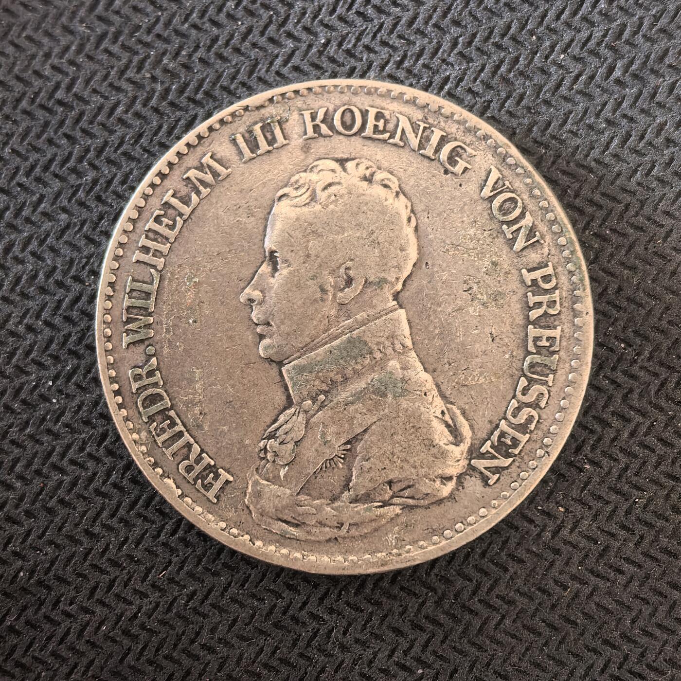 道一币馆币章第一百六十三场 普鲁士德国1817年威廉三世大炮1泰勒银币