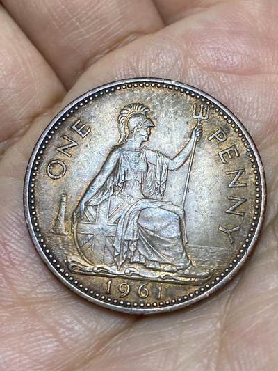 2026年第八场(总第一百七十七场）外国好品散币场(免佣金) - 英国🇬🇧1961年1便士(伊丽莎白二世青年桂冠第二版)