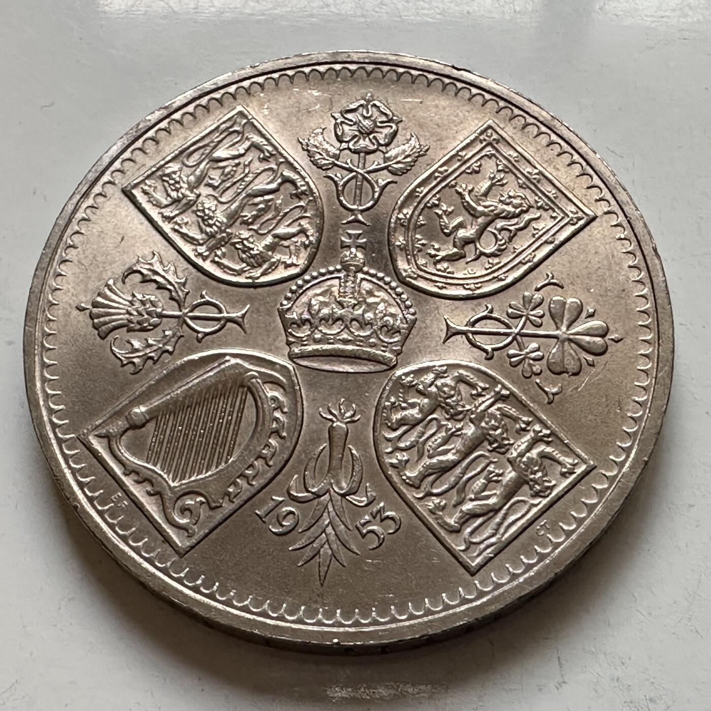 🌹外币初藏🌹🐯2026年第8场  每周二四六晚8️⃣点 接代拍 英国1953年登基版五先令克朗币 a