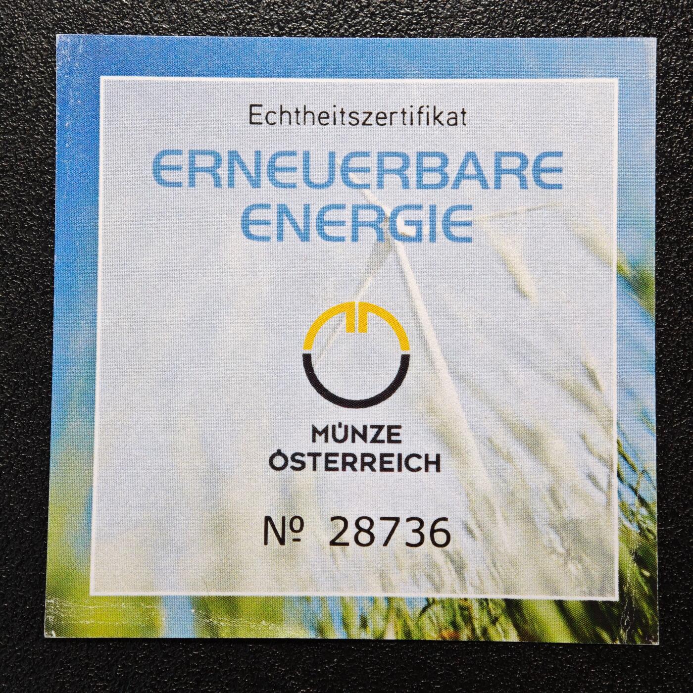 【德藏】世界币章拍卖第162期（拍品征集中~欢迎藏友联系） 2010年 奥地利可再生能源25欧元银铌纪念币 原盒 带证书