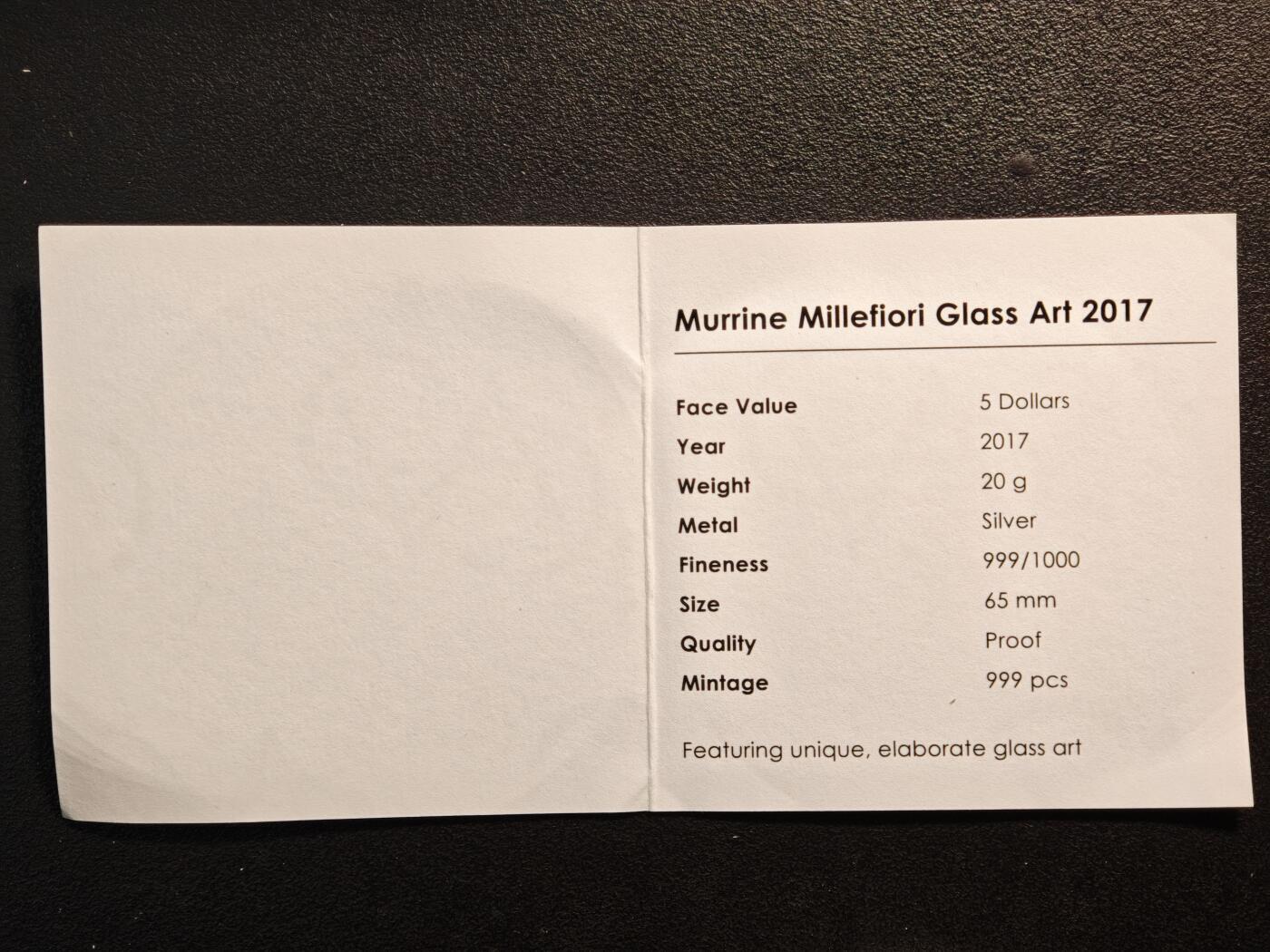 【德藏】世界币章拍卖第162期（拍品征集中~欢迎藏友联系）  2017年 库克玻璃艺术高浮雕彩色精制纪念大银币 原盒 原证书 65mm 20g 999银