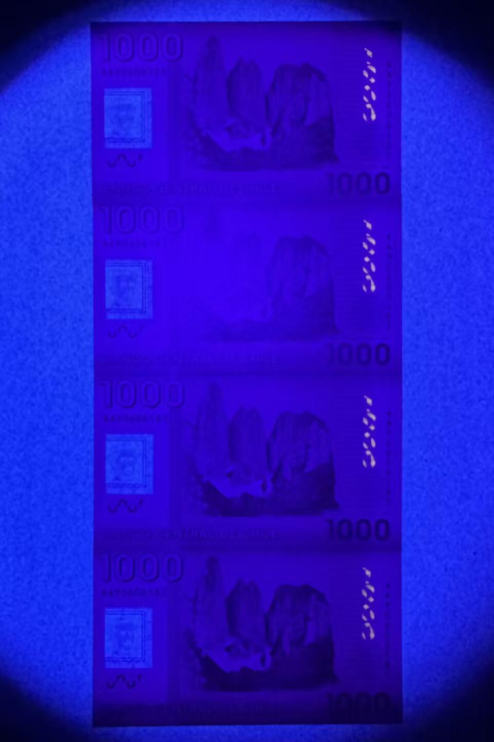 【Blue Auction】世界纸币精拍第776期——18级TOP拍卖/信誉/品质/专业/高效💫 【一组4张AA冠无47】智利 1000比索 全新UNC