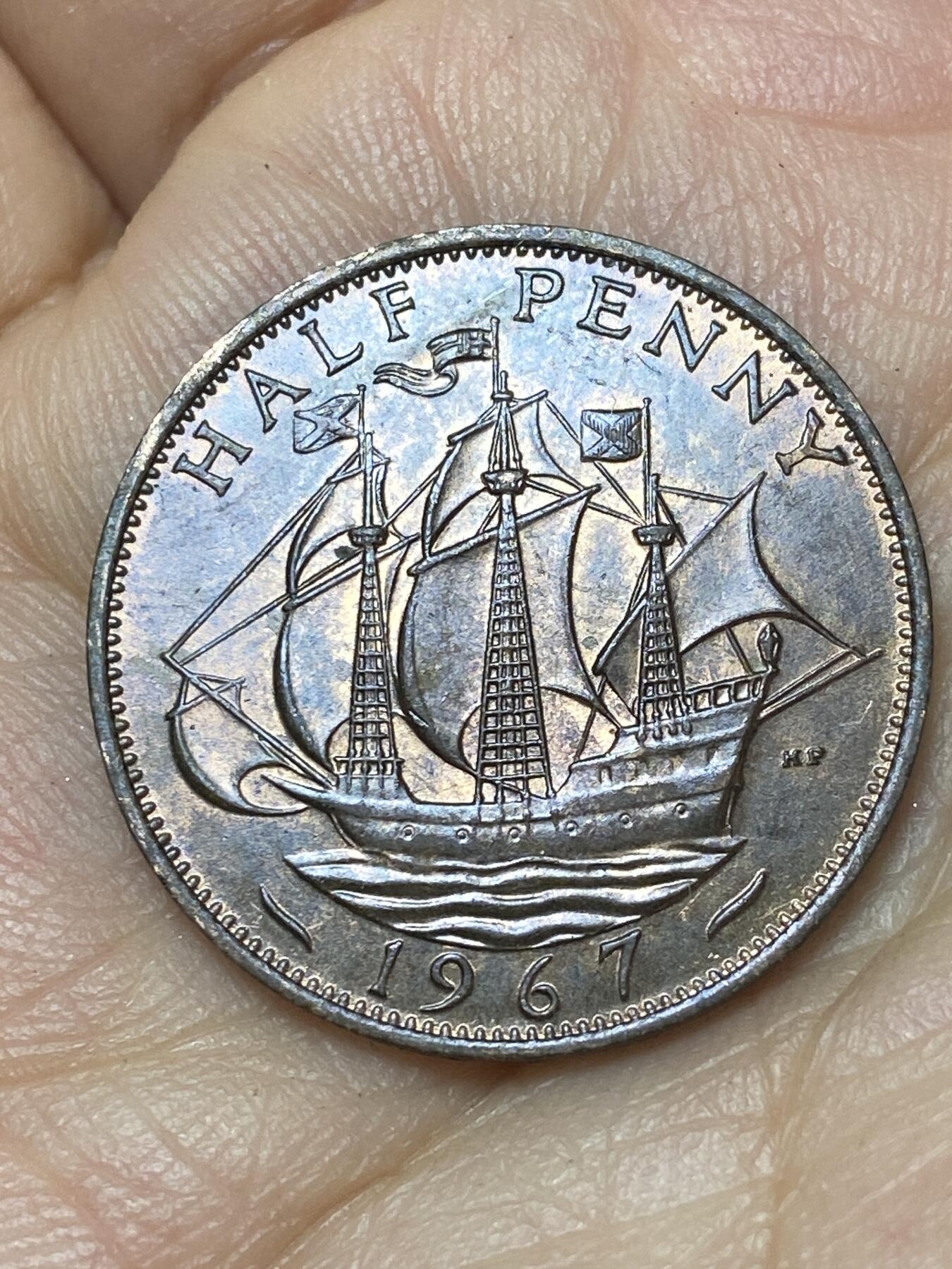 2026年第八场(总第一百七十七场）外国好品散币场(免佣金) 英国🇬🇧1967年半便士(伊丽莎白二世青年桂冠第二版，普制币关门年)