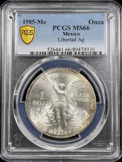 【雨安】【直播拍卖】【第0124期-评级币章】2026-01-17 周六 19:30 - [评级现代] Mexico 墨西哥 投资银 自由女神 1盎司 1985年  PCGS-MS66