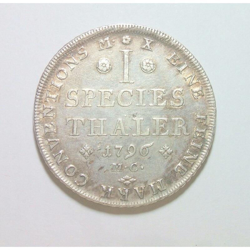 【旋风钱币】1月17日19:00准时开拍 精美欧洲币章、银币银章、第三帝国钱币等 全场包邮！ 【银】德国布伦瑞克1796年 盾徽1泰勒大银币 难得极美品