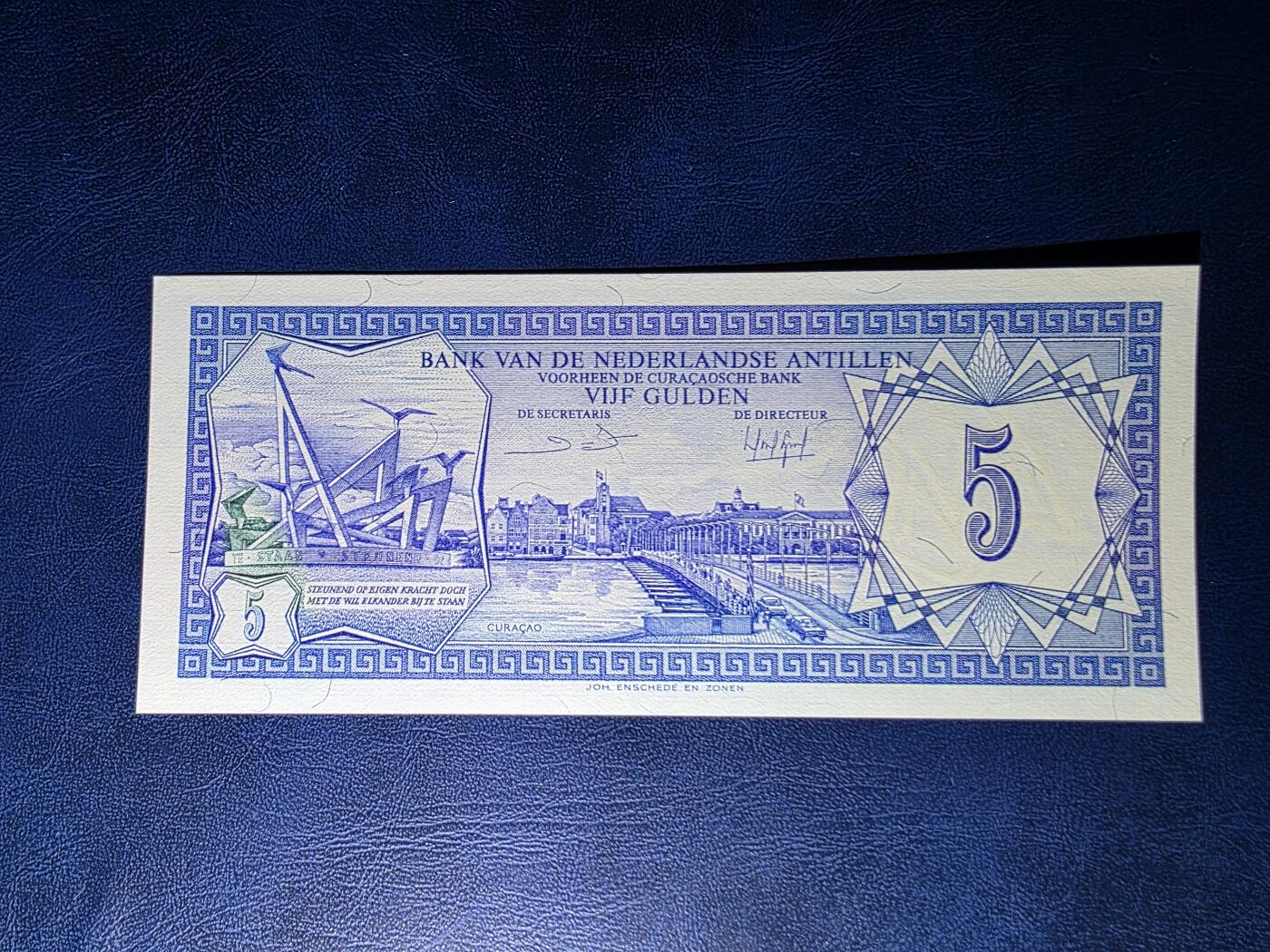 叁拾收藏第34期 安的列斯1984年5盾  UNC