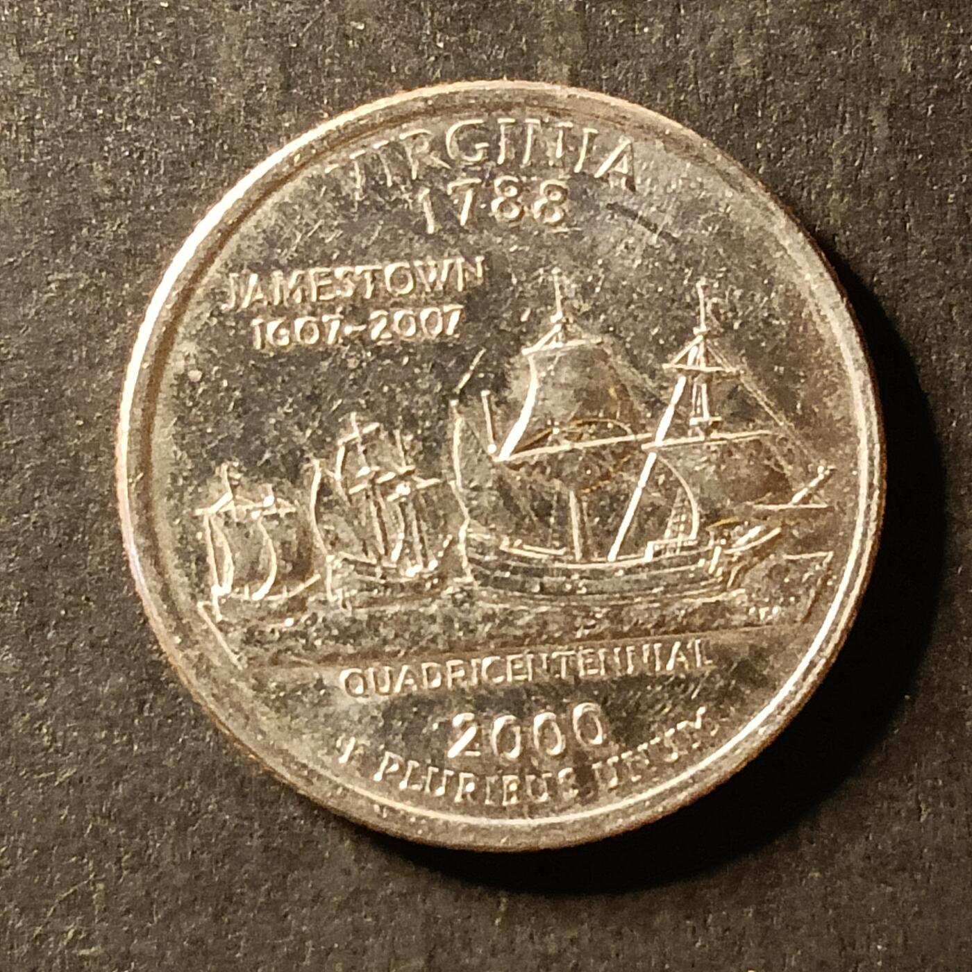 逸泉钱币2026A世界散币纸币纪念币专场A第一场 354 美国25美分50州纪念币一弗吉尼亚州