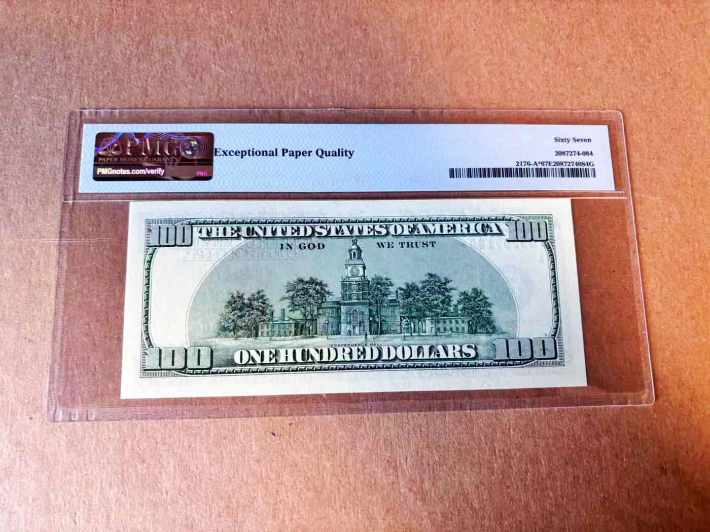 【Blue Auction】世界纸币精拍第776期——18级TOP拍卖/信誉/品质/专业/高效💫 【补号】美国 1999年100美金 PMG67EPQ