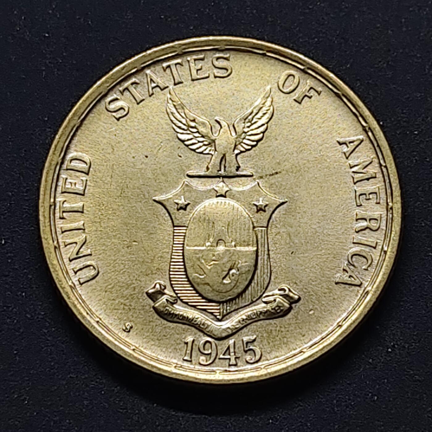 【全场包邮】纯粹捡漏拍494场 美属菲律宾1945年50分银币【27.5毫米10克，纯银价约150元（按20元银价折算）】