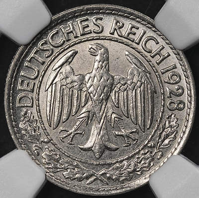 修遠堂世界钱币第101期 - NGC MS64 1928年德国50芬尼 A厂铭