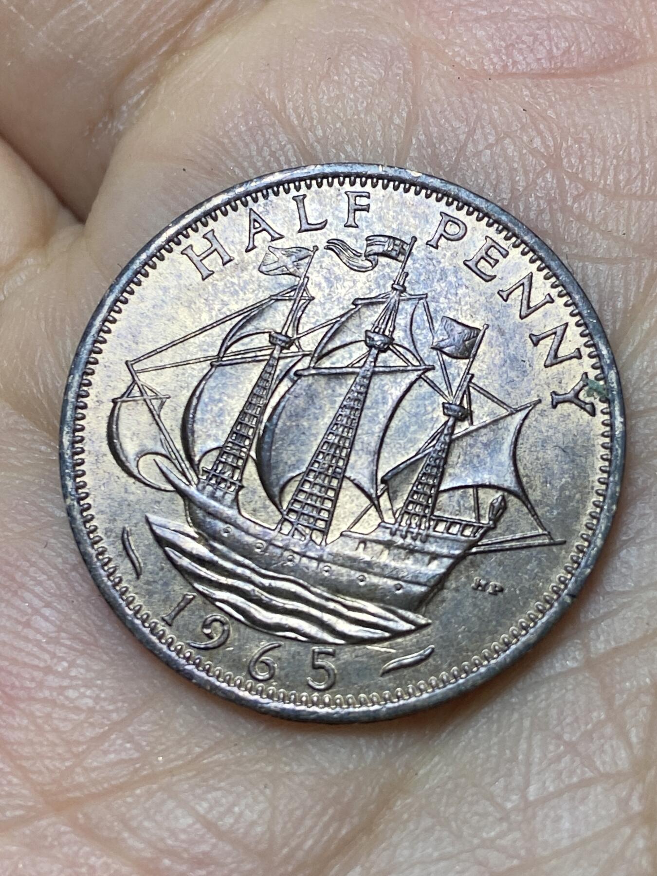 2026年第八场(总第一百七十七场）外国好品散币场(免佣金) 英国🇬🇧1965年半便士(伊丽莎白二世青年桂冠第二版)