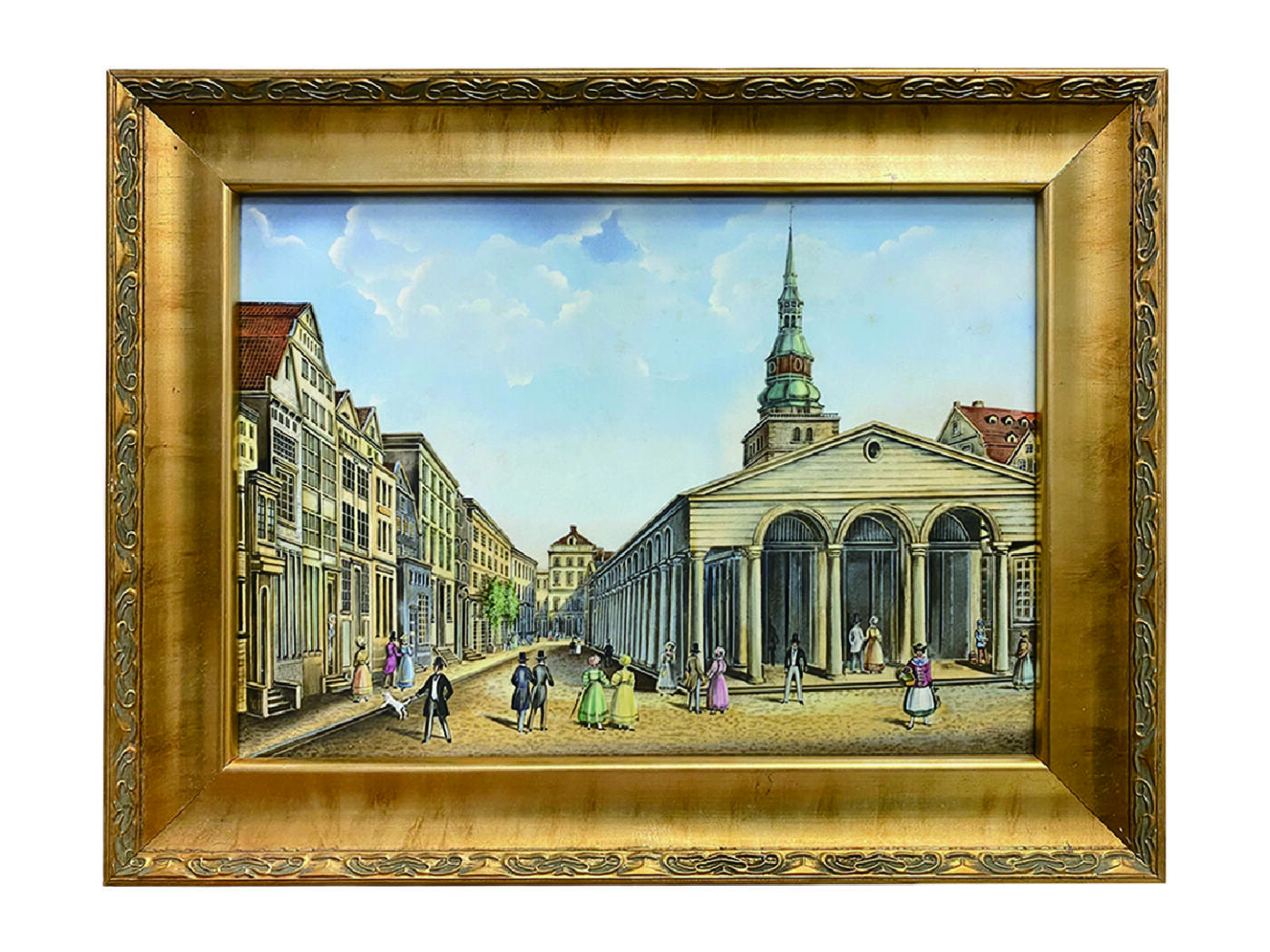 上海拍卖行2025年秋季古董珍玩拍卖会 德国手绘城市风景瓷板画(45.5×34.5cm)