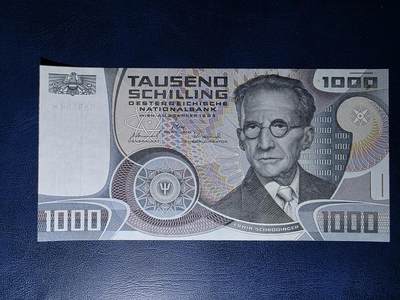 叁拾收藏第34期 - 奥地利倒二版1000先令  薛定谔  AU