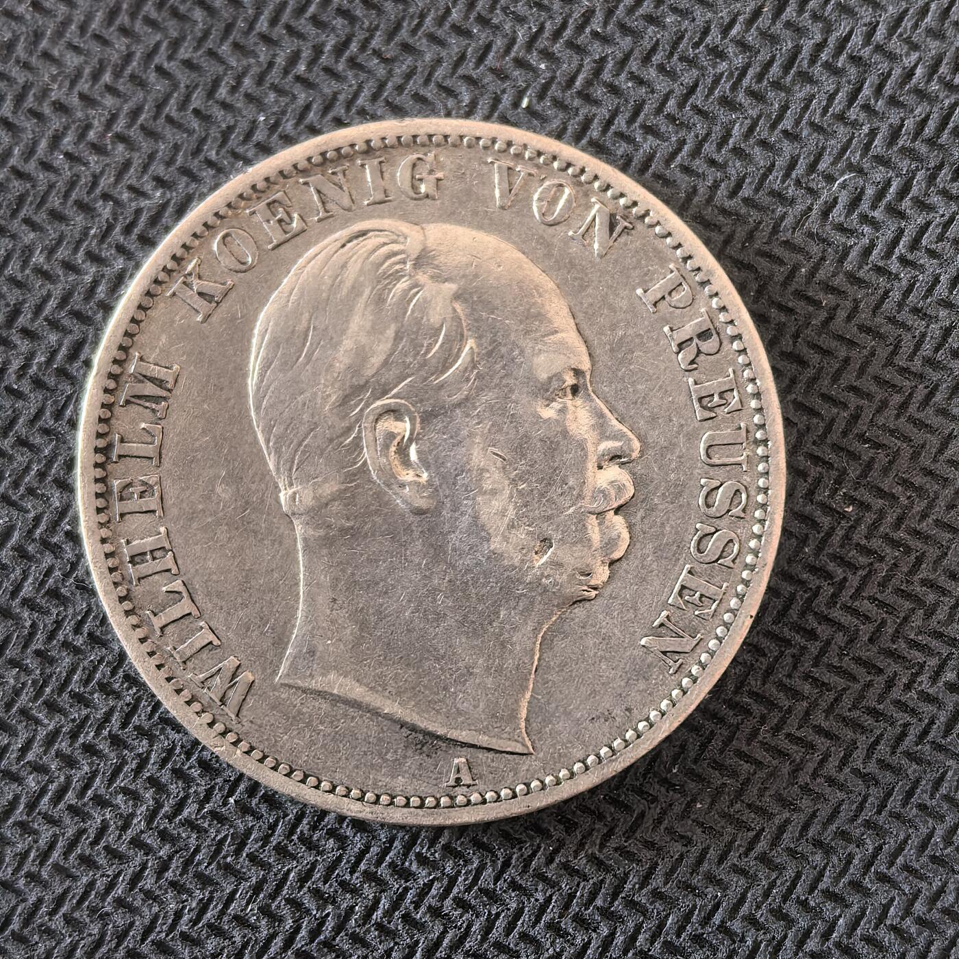 道一币馆币章第一百六十三场 德国1867年威廉一世1泰勒银币