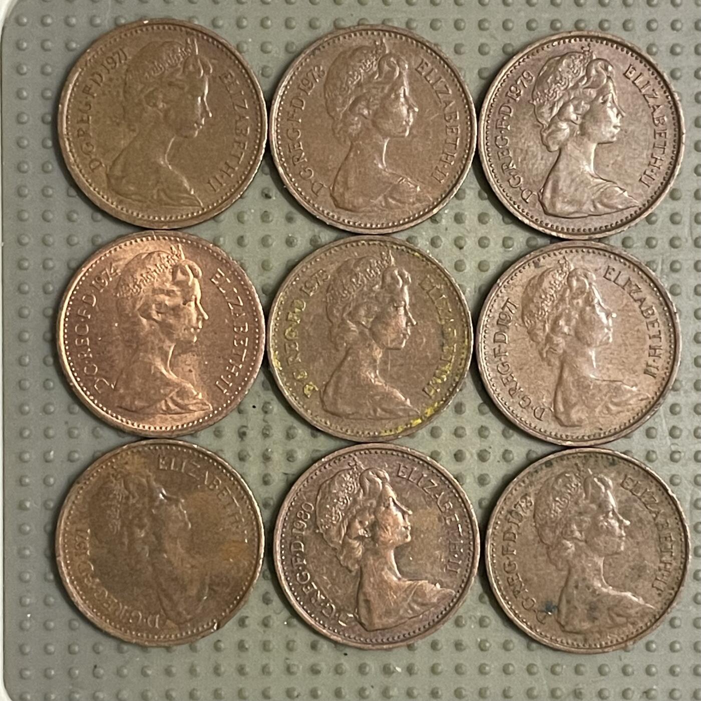 2026年第12场各国散币拍卖（总第162场）16.17两天外出，18号可以发货 英国1/2便士9枚