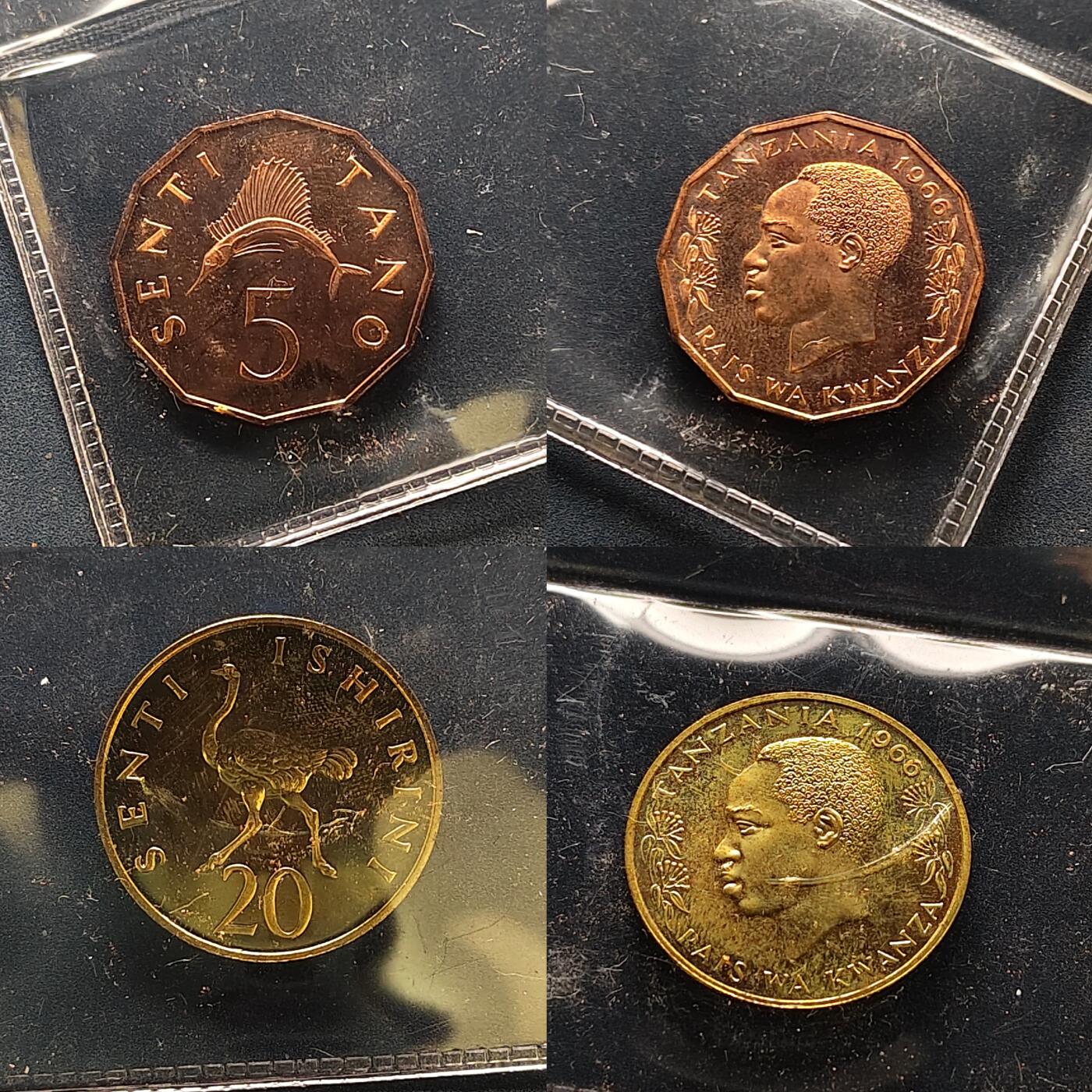 【全场包邮】纯粹捡漏拍495场-持续更新中 坦桑尼亚1966年官方精制套币-量5500-PS1