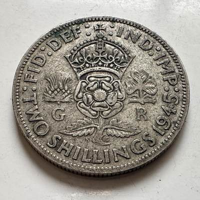 🌹外币初藏🌹🐯2026年第8场  每周二四六晚8️⃣点 接代拍 - 英国1945年2先令银币 11.3克50%银