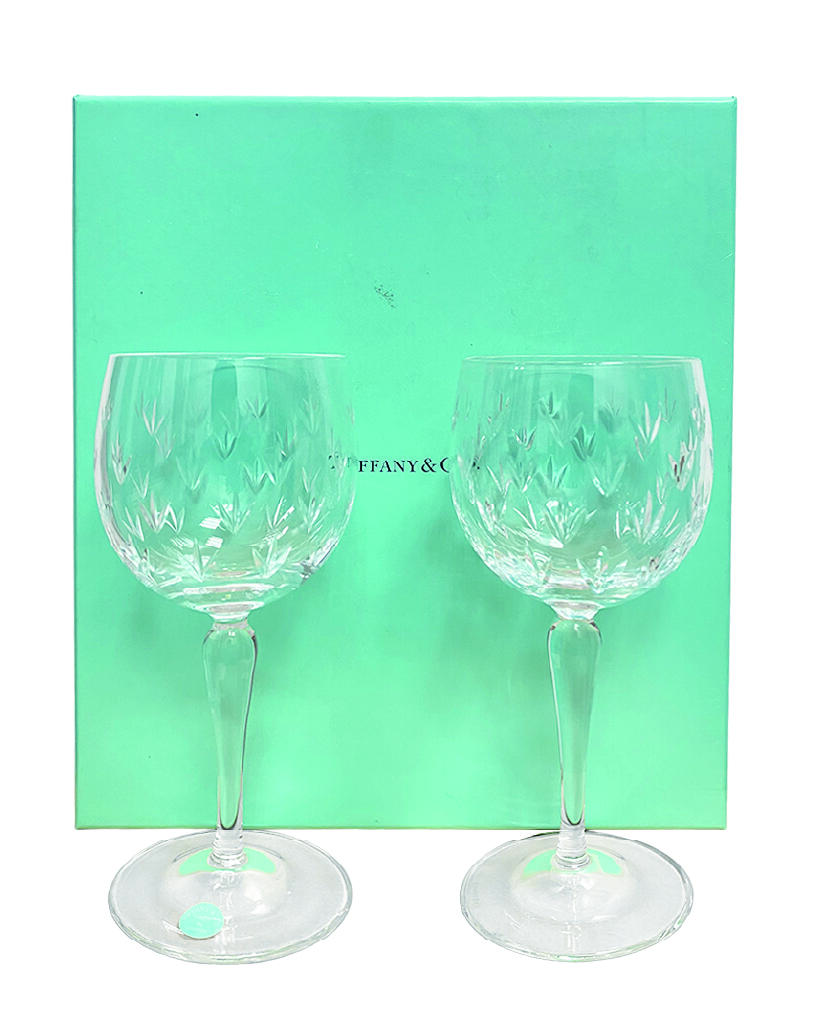 上海拍卖行2025年秋季古董珍玩拍卖会 美国Tiffany高脚水晶红酒杯(H:17.5cm,原装盒)