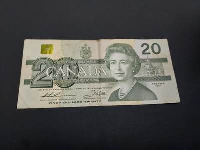 博彦收藏   1月19日 8点 钱币专场 全场包邮 - 加拿大 女皇鸟版20元 流通品