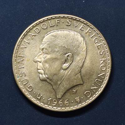 【全场包邮】纯粹捡漏拍495场-持续更新中 - 瑞典1966年5克朗宪法100周年纪念银币-B【34毫米18克，纯银价约272元（按20元银价折算）】