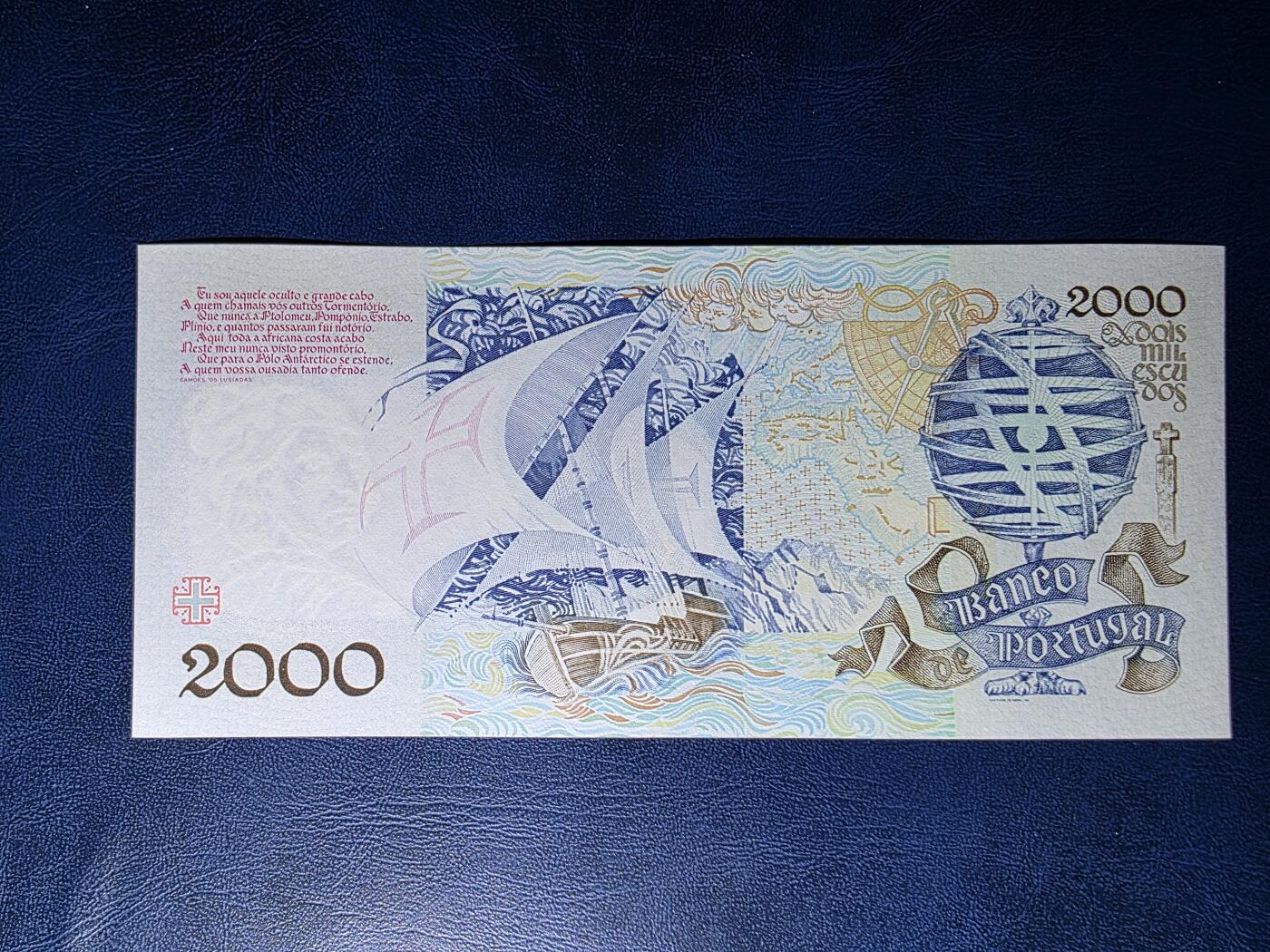 叁拾收藏第34期 葡萄牙1992年2000埃斯库多  UNC