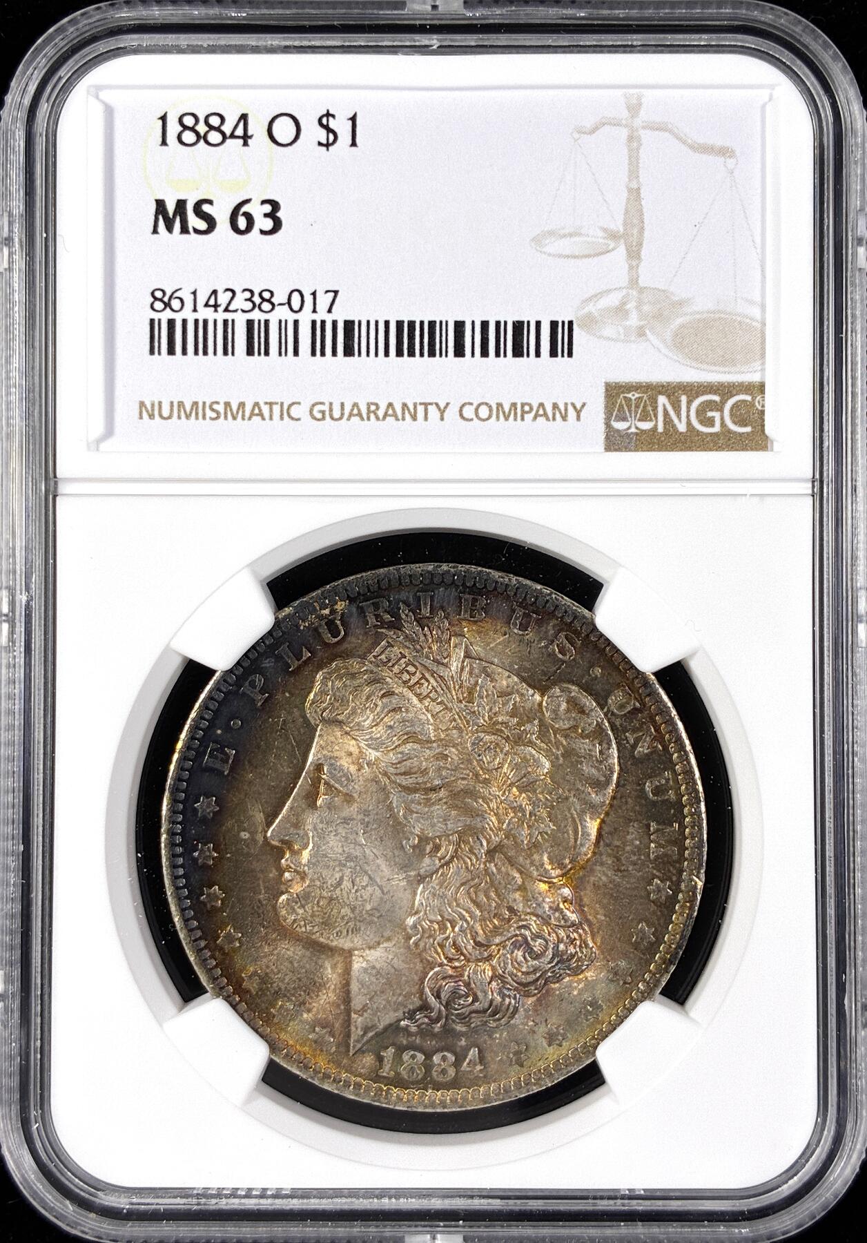 【雨安】【直播拍卖】【第0124期-评级币章】2026-01-17 周六 19:30 [评级美洲] USA 美国 1美元 (1878-1921) 摩根 1884年O  NGC-MS63