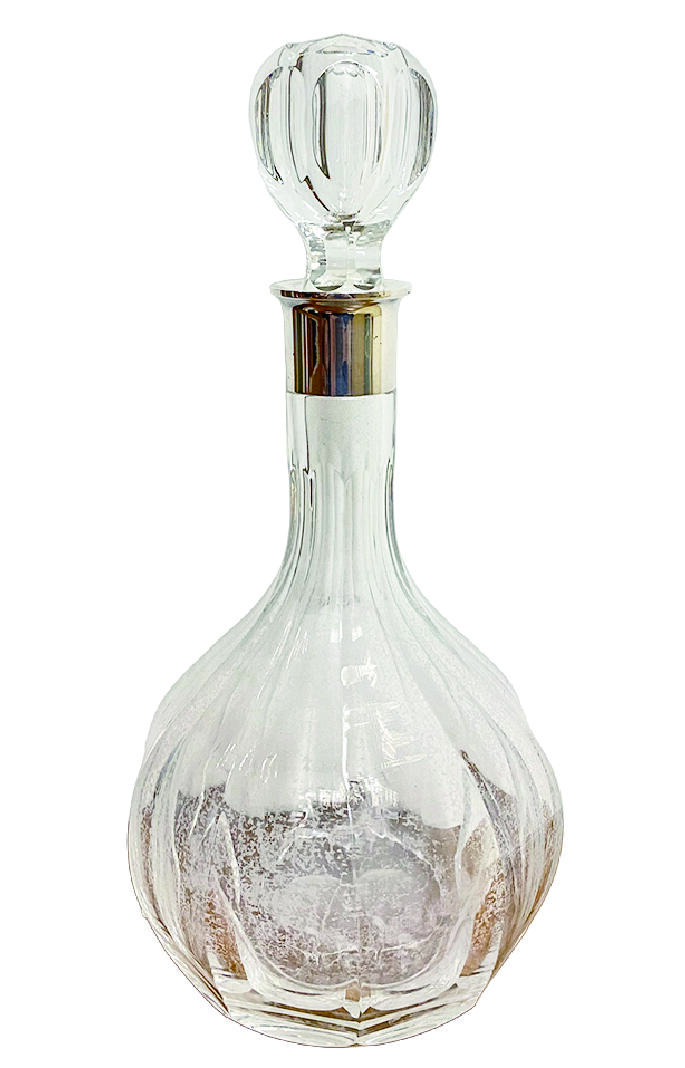 上海拍卖行2025年秋季古董珍玩拍卖会 欧洲纯银925圈口水晶酒瓶(H:28.5cm)