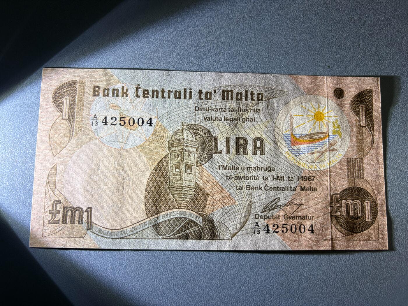 咖啡豆•收藏 2026年Jan_21th世界各国纸币拍卖 马耳他 1967年 1镑 全新UNC 外国纸币