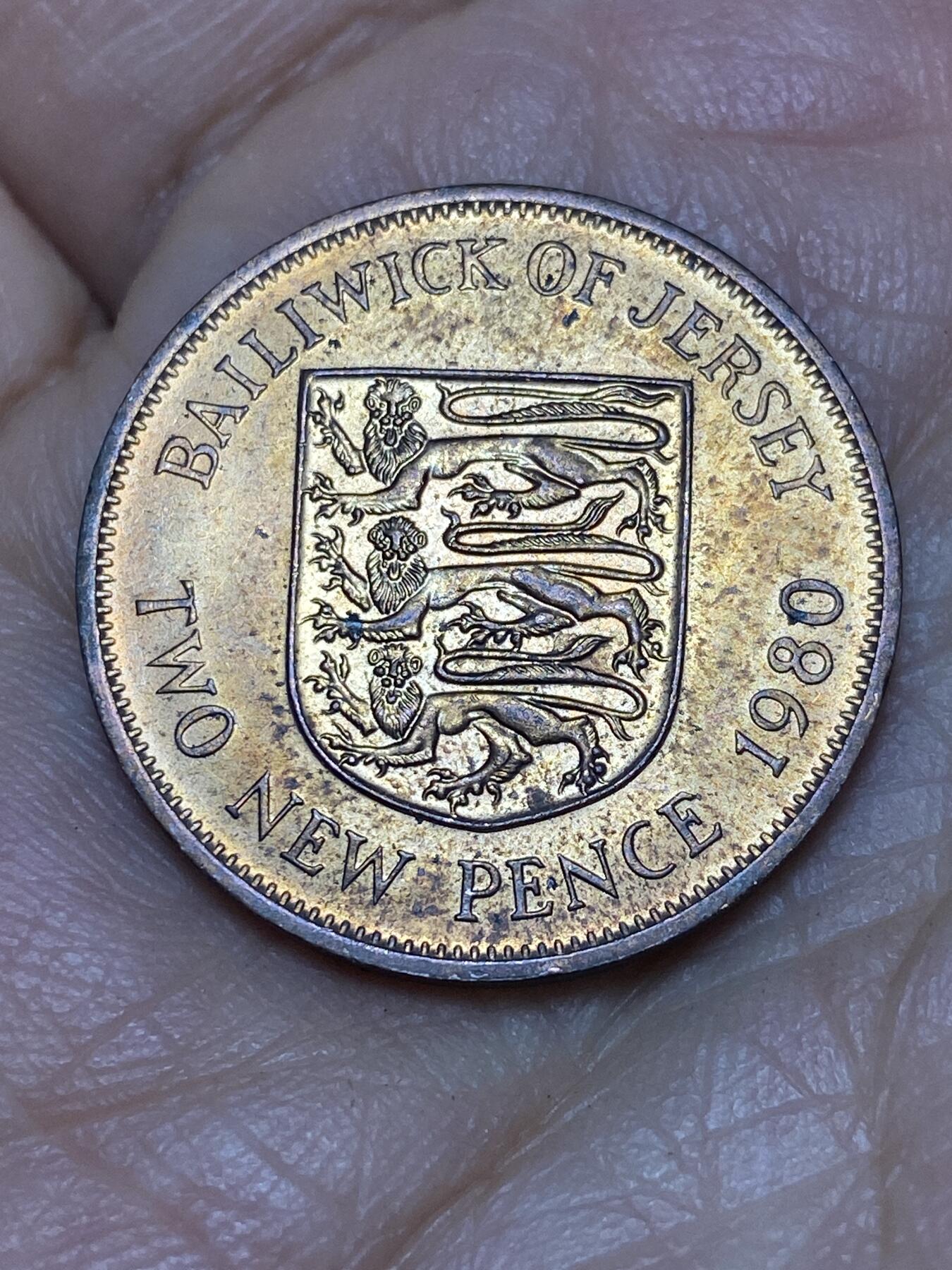 2026年第八场(总第一百七十七场）外国好品散币场(免佣金) 英属泽西岛🇯🇪1980年2新便士(伊丽莎白二世中年花冠，十进制第一套关门年)