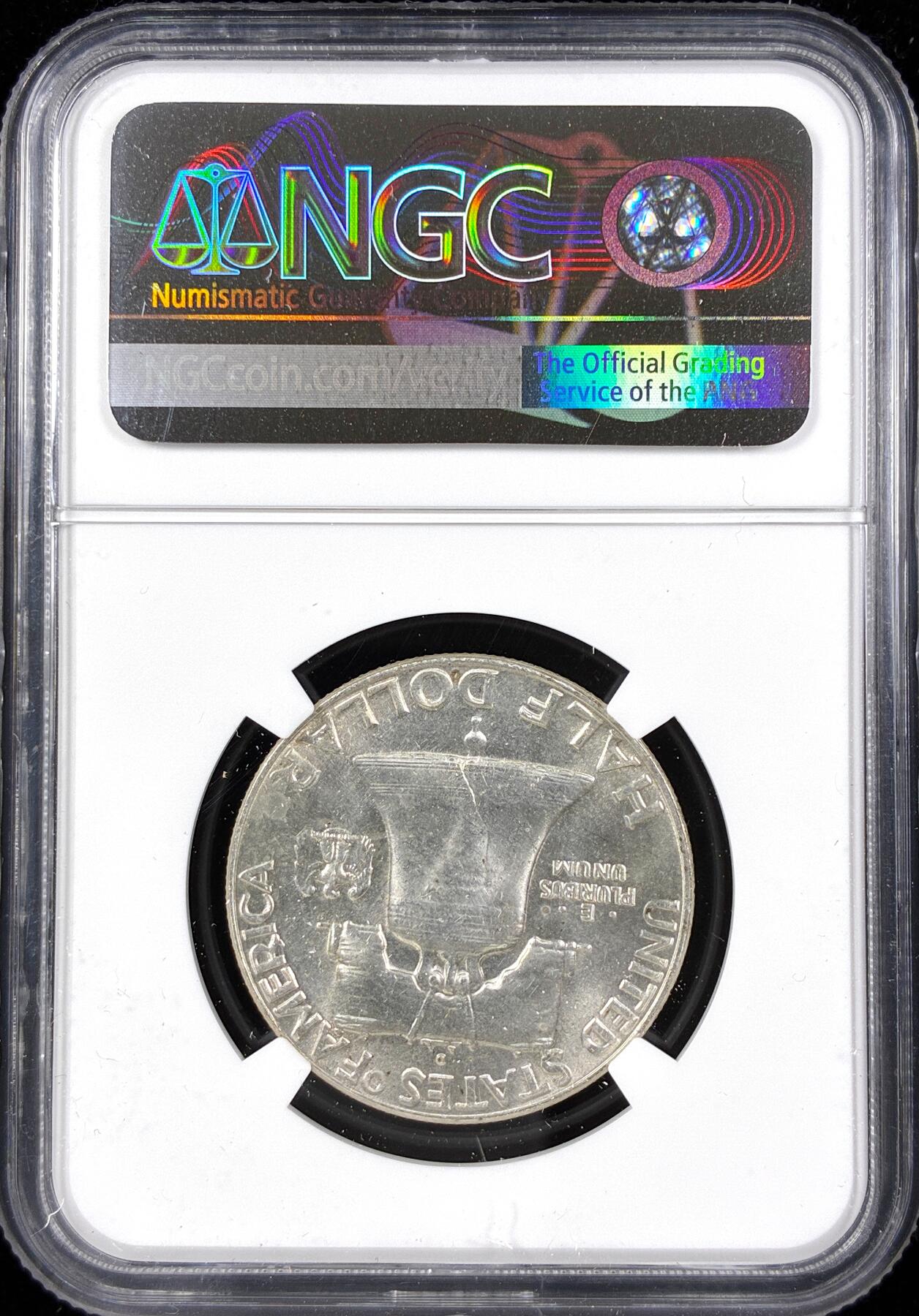 【雨安】【直播拍卖】【第0124期-评级币章】2026-01-17 周六 19:30 [评级美洲] USA 美国 50美分 (1948-1963) 富兰克林 半美元 [12.50 g., 0.900 Silver] 1963年D  NGC-MS64