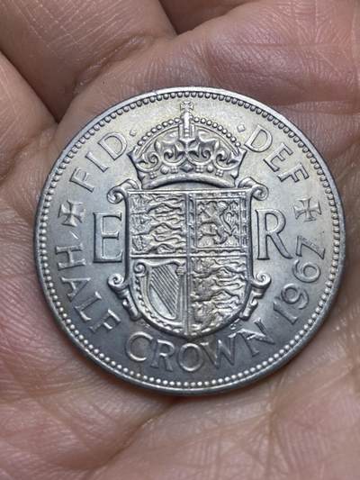 2026年第八场(总第一百七十七场）外国好品散币场(免佣金) - 英国🇬🇧1967年半克朗(伊丽莎白二世青年桂冠第二版，普制币关门年)