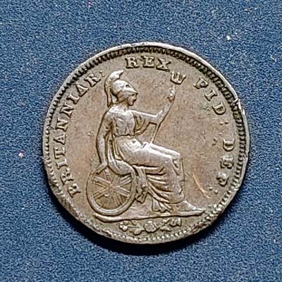 【全场包邮】纯粹捡漏拍494场 - 英国1827年乔治四世1法新铜币