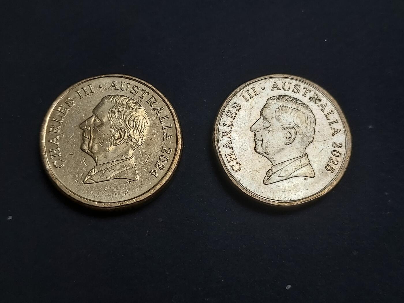 博彦收藏   1月19日 8点 钱币专场 全场包邮 2024-25 澳洲查尔斯硬币1元 2枚